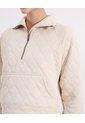 Chaqueta Acolchada Half Zipper Fit Relajado  Para Mujer Crema Atmos de Atmos