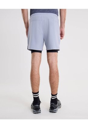 Short Training Largo Con Biker Interno  Para Hombre Gris Atmos
