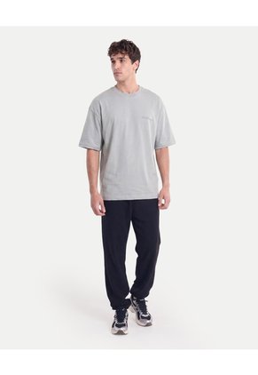 Camiseta Oversize Con Screen Para Hombre Gris Atmos