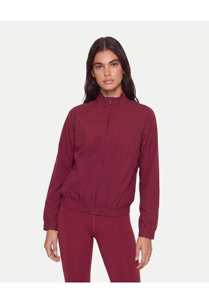 Chaqueta Deportiva Microperforada  Para Mujer Vino Atmos