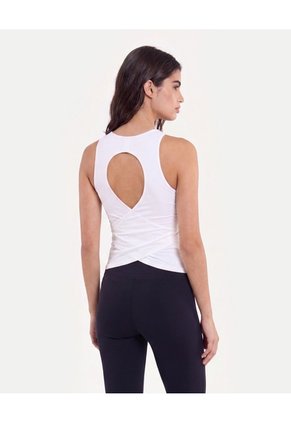 Camiseta Con Abertura Espalda  Para Mujer Blanco Atmos