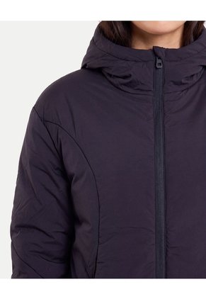 Chaqueta Acolchada Con Cortes Laterales  Para Mujer Negro Atmos