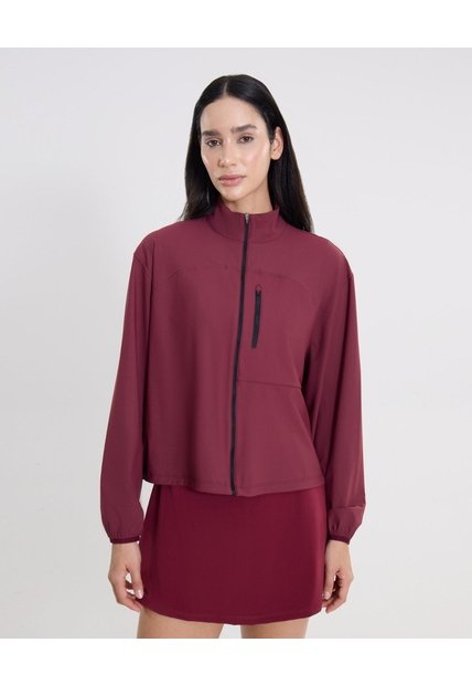 Chaqueta Full Zipper Hooka  Para Mujer Vino Atmos