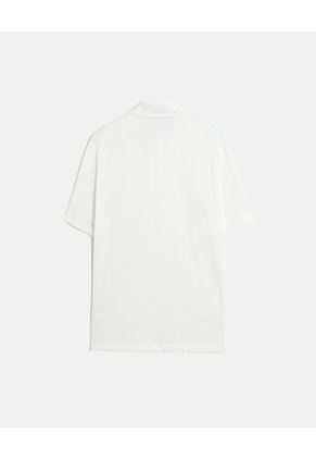 Polo Manga Corta Algodón  Para Hombre Blanco Atmos