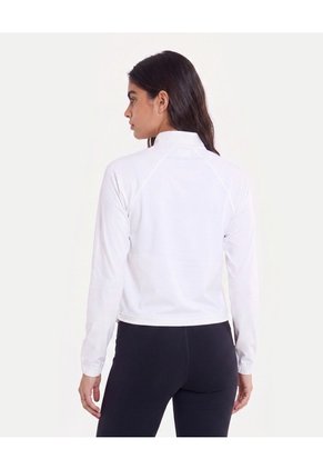 Buzo Deportivo Half Zipper  Para Mujer Blanco Atmos