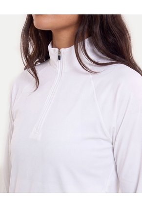 Buzo Deportivo Half Zipper  Para Mujer Blanco Atmos