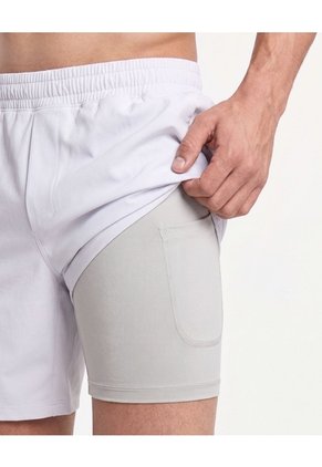 Bermuda Training 7 Pulgadas Con Biker Sabadel  Para Hombre Gris Atmos