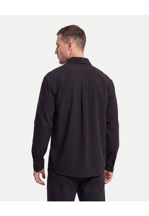 Camisa Técnica Con Bolsillo Práctica  Para Hombre Negro Atmos