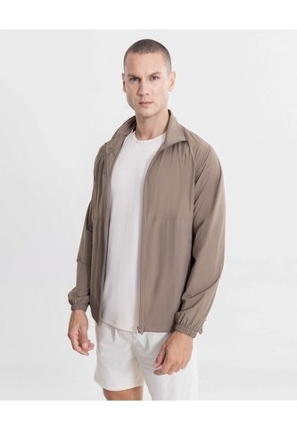 Chaqueta Rompevientos Cortes Técnicos  Para Hombre Café Atmos Atmos