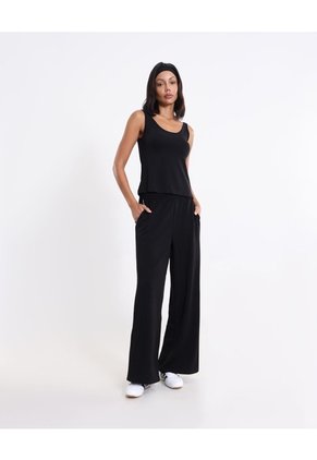Camiseta Sin Mangas Ligera Plush Para Mujer  Deportiva  Color Negro Marca Atmos