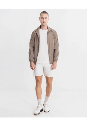 Chaqueta Rompevientos Cortes Técnicos  Para Hombre Café Atmos