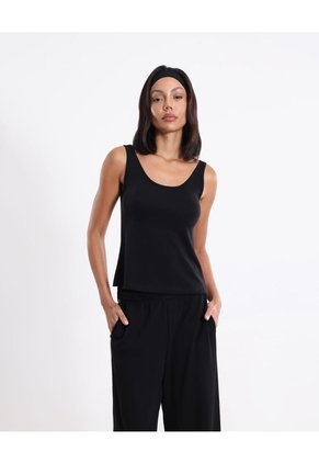 Camiseta Sin Mangas Ligera Plush Para Mujer  Deportiva  Color Negro Marca Atmos