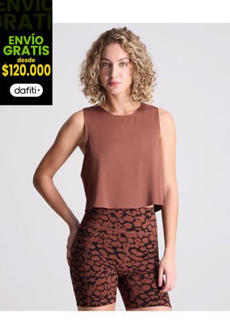 Camiseta Para Mujer Manga Sisa Cuello Redondo Color Café  Marca Atmos #31090181 Atmos