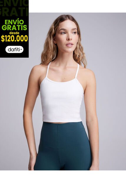 Crop Top Para Mujer Manga Sisa Color Marfil Marca Atmos #31090092