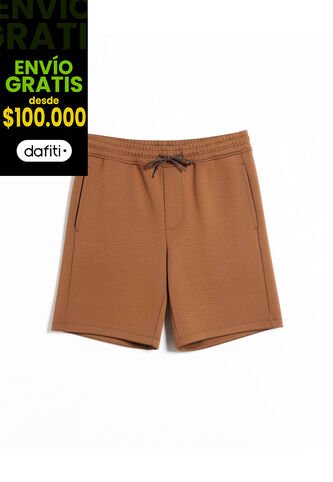 Bermuda Básica Plush  Para Hombre Café Atmos Atmos