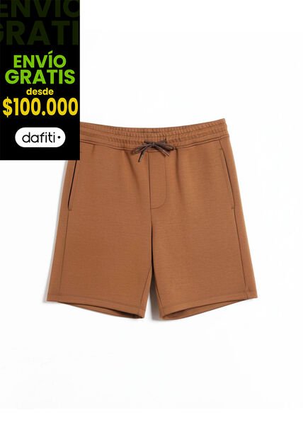 Bermuda Básica Plush  Para Hombre Café Atmos
