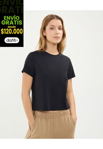 Camiseta Para Mujer Manga Corta Cuello Redondo Color Negro Marca Atmos #31090010 Atmos