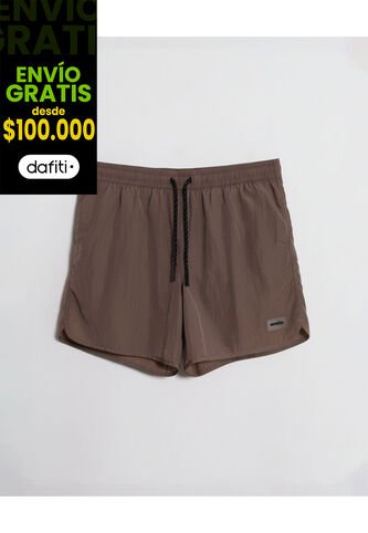 Pantaloneta De Baño Con Cordón  Para Hombre Café Atmos Atmos