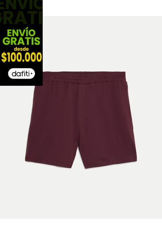 Bermuda  Para Hombre Deportiva Largo Color Vino Marca Atmos #32100160 Atmos