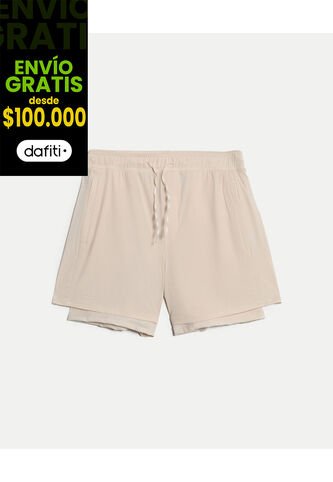 Bermuda  Para Hombre Deportiva Largo Color Crema Marca Atmos #32100135 Atmos