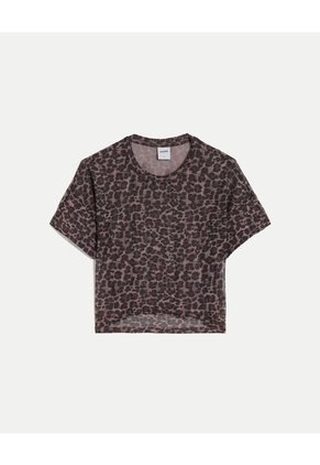 Camiseta Para Mujer Manga Corta Cuello Redondo Color Café Marca Atmos #31090304