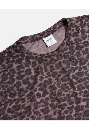 Camiseta Para Mujer Manga Corta Cuello Redondo Color Café Marca Atmos #31090304