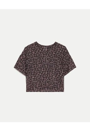 Camiseta Para Mujer Manga Corta Cuello Redondo Color Café Marca Atmos #31090304