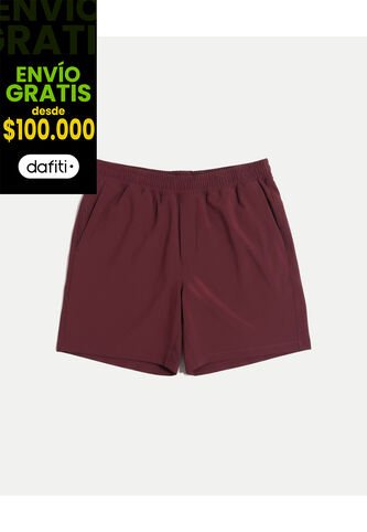 Bermuda  Para Hombre Deportiva Largo Color Vino Marca Atmos #32100150 Atmos