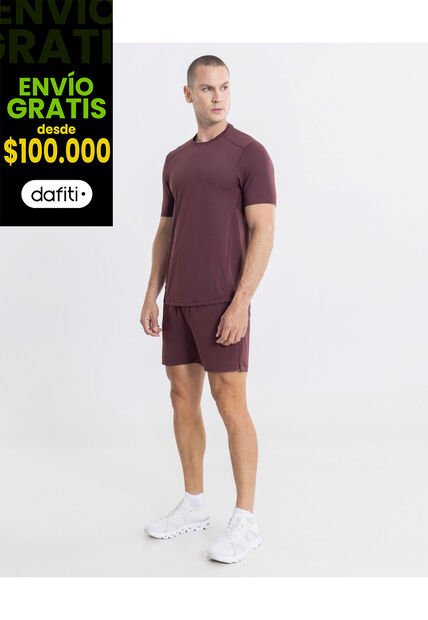 Bermuda  Para Hombre Deportiva Medio Color Vino Marca Atmos #32100163