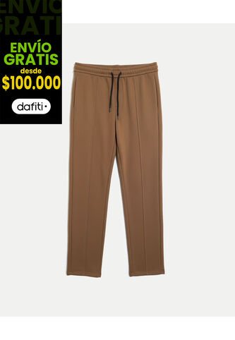 Pantalón Recto Con Detalle De Venas  Para Hombre Café Atmos Atmos