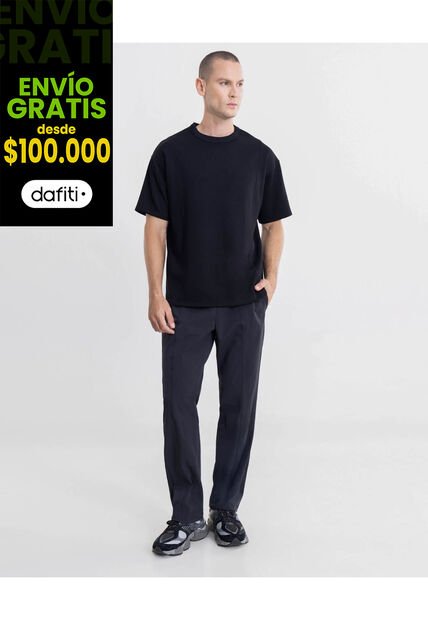 Pantalón Bota Recta Smartech Training  Para Hombre Negro Atmos
