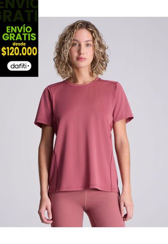 Camiseta Para Mujer Manga Corta Cuello Redondo Color Vino Marca Atmos #31090159 Atmos