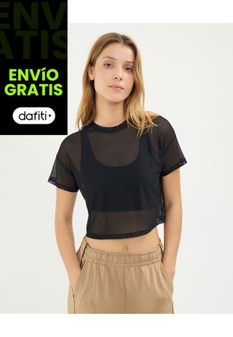 Camiseta Malla Deportiva Para Mujer  Deportiva  Color Negro Marca Atmos Atmos