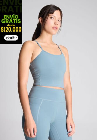 Crop Top Para Mujer Manga Sisa Color Verde Pastel Marca Atmos #31090166 Atmos