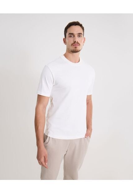 Camiseta Regular Fit Básica  Para Hombre Blanco Atmos