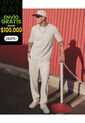 Pantalón Recto Con Detalle De Venas  Para Hombre Blanco Atmos de Atmos