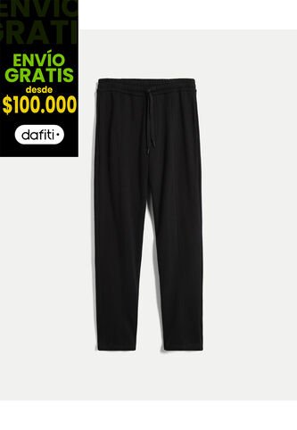 Pantalón Recto Con Detalle En Venas  Para Hombre Negro Atmos Atmos