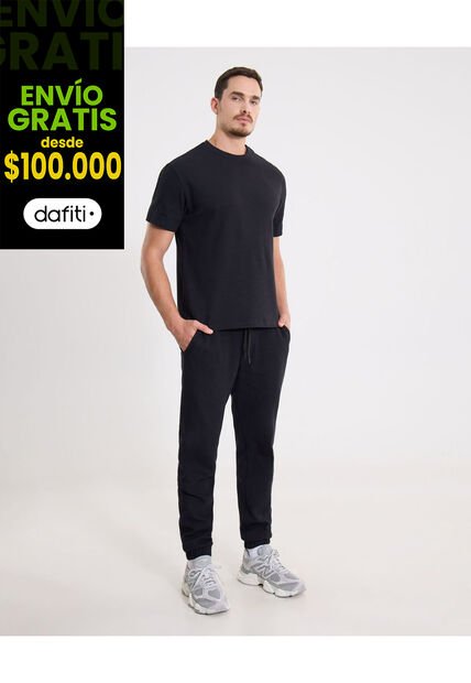 Pantalón Jogger Texturizado Galiet  Para Hombre Negro Atmos