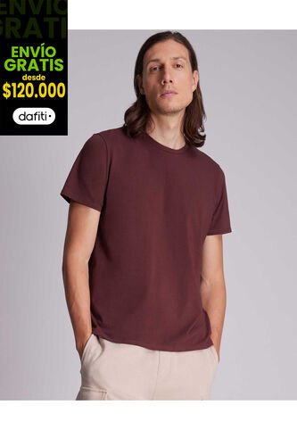 Camiseta Para Hombre Manga Corta Color Vino Marca Atmos #32090123 Atmos