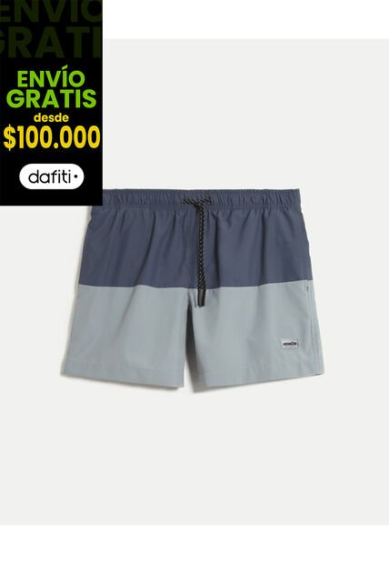 Pantaloneta De Baño Con Bolsillos  Para Hombre Azul Atmos