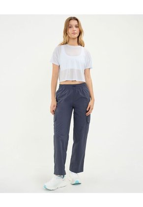 Camiseta Deportiva Manga Corta Malla  Para Mujer Azul Atmos