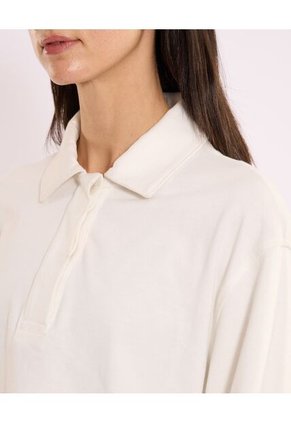 Polo Manga Larga En Algodón  Para Mujer Blanco Atmos