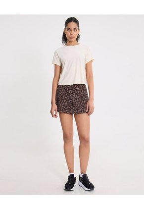 Camiseta Boxy Con Bonding  Para Mujer Beige Atmos
