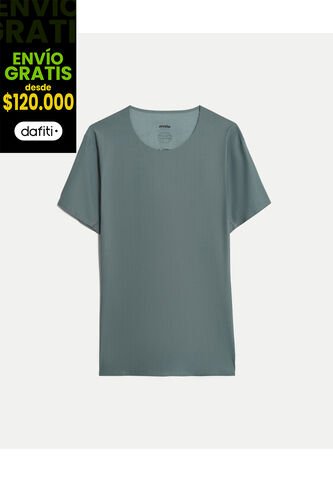 Camiseta  Para Hombre Manga Corta Cuello Redondo Color Verde Marca Atmos #32090303 Atmos