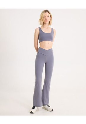 Leggings Flare Aerius Skin  Para Mujer Gris Atmos