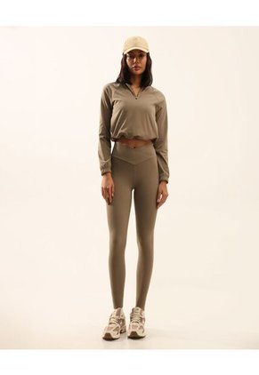 Leggins Pretina Cruzada Aerius Skin  Para Mujer Mocca Atmos