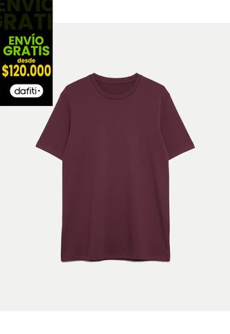 Camiseta  Para Hombre Manga Corta Cuello Redondo Color Vino Marca Atmos #32090275 Atmos