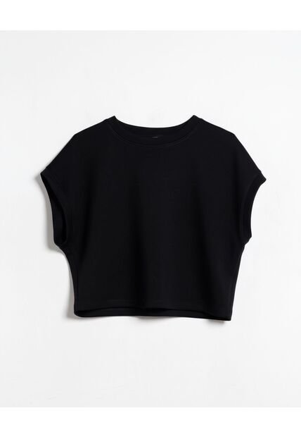 Camiseta  Para Mujer Crop Top Manga Sisa Color Negro Marca Atmos #31090335