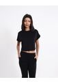 Camiseta  Para Mujer Crop Top Manga Sisa Color Negro Marca Atmos #31090335 de Atmos