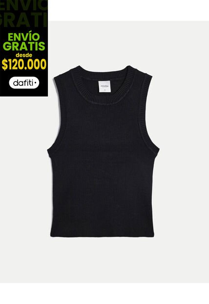 Camiseta  Para Mujer Manga Sisa Cuello Redondo Color Negro Marca Atmos #31090330